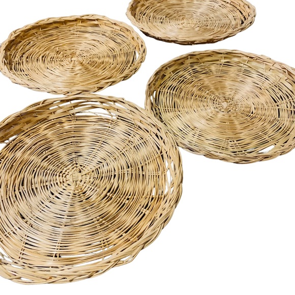 Boho Wicker Bamboo Basket Wall Decor - Picture 3 of 7